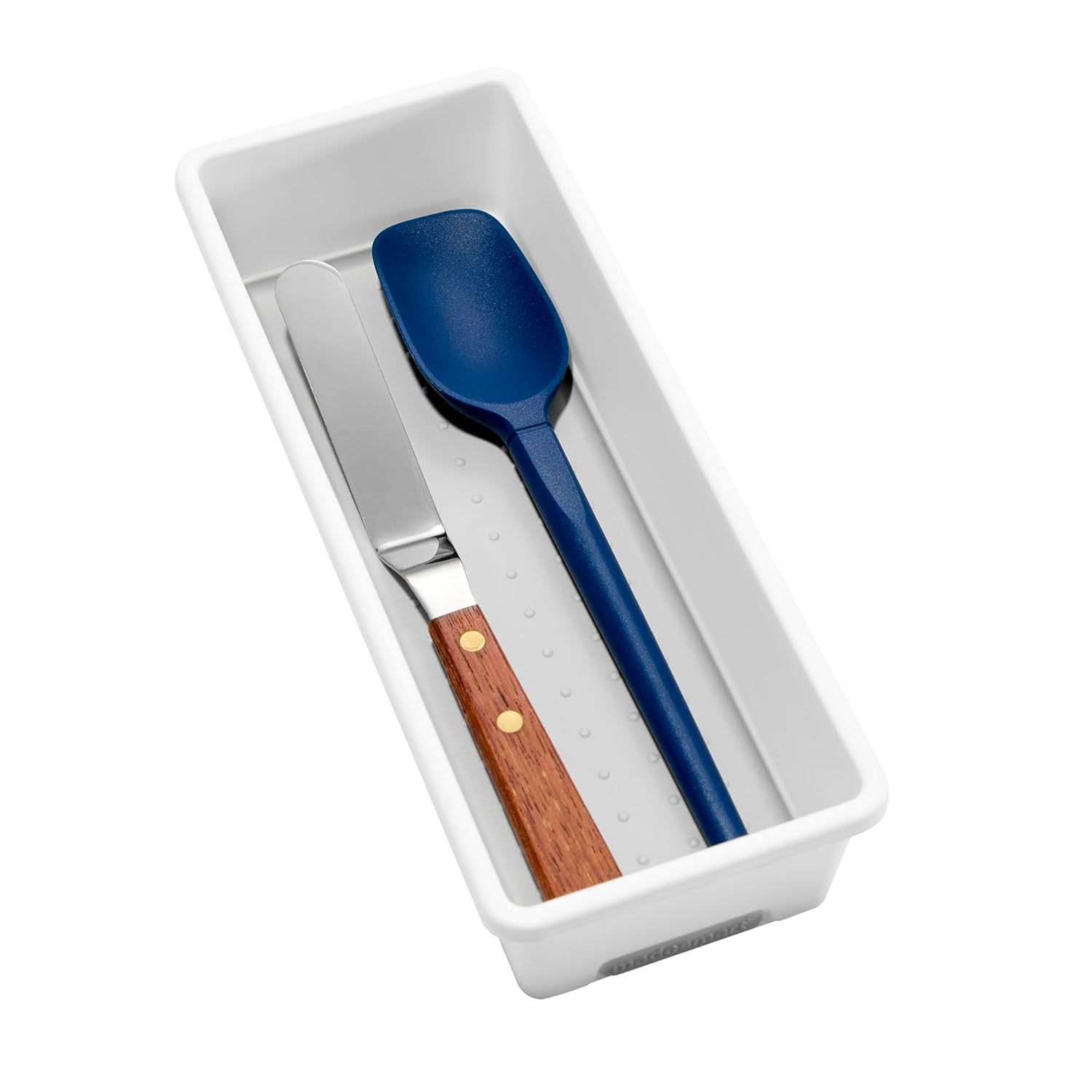 madesmart Classic 9.8 x 3.8 Bin - White | CLASSIC COLLECTION | Multi-Purpose Storage Organizer | Soft-grip Lining and Non-slip Rubber Feet | Easy to Clean | Durable | BPA-Free