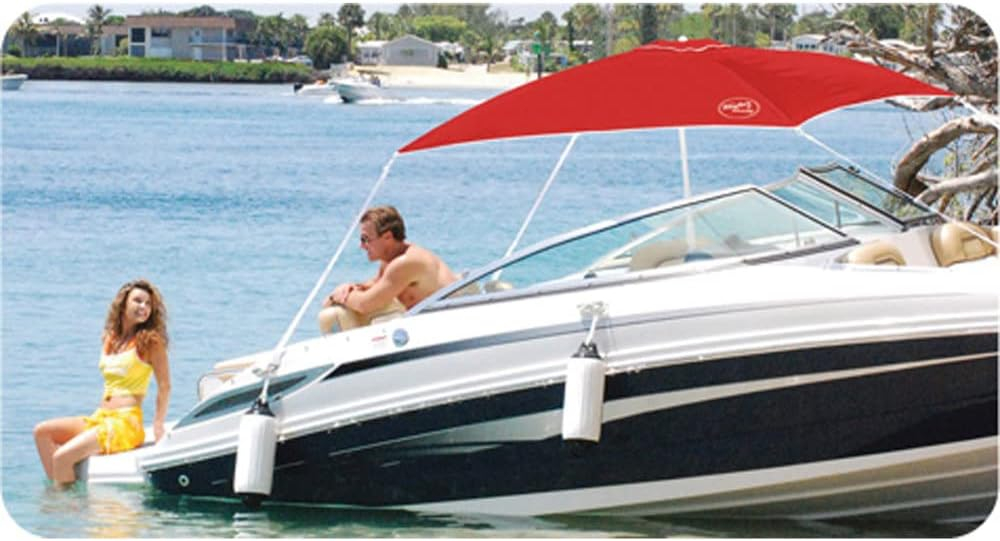 Red Powder-Coated Aluminum Boat Shade Umbrella