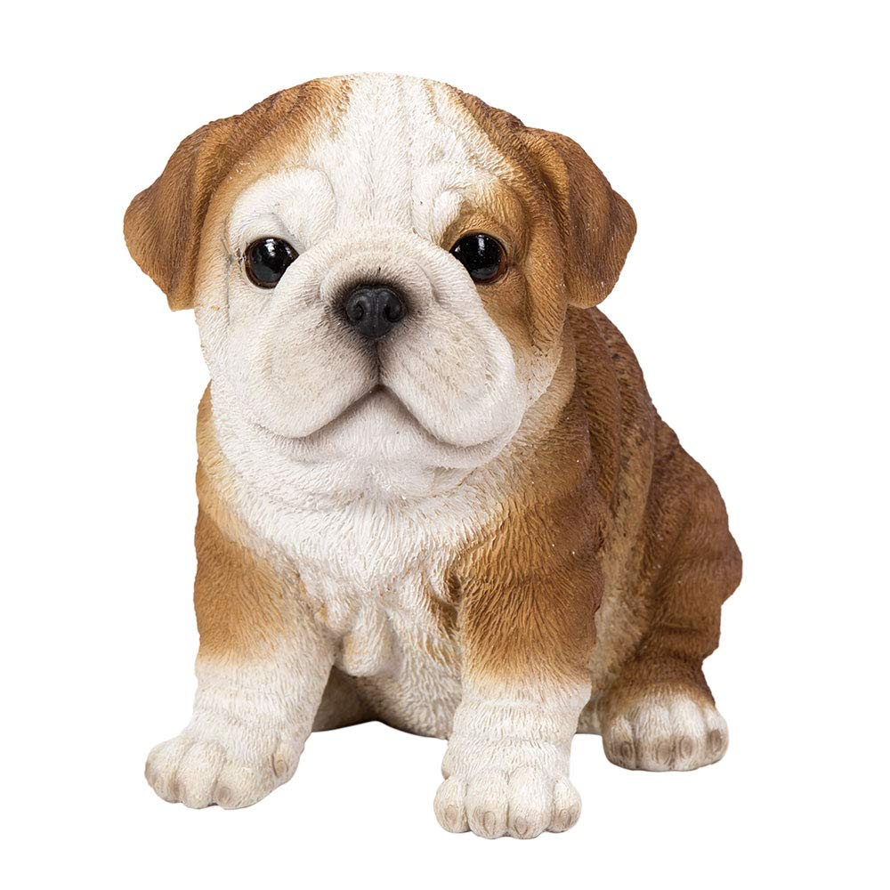 Hand-Painted Resin Bulldog Puppy Collectible Figurine