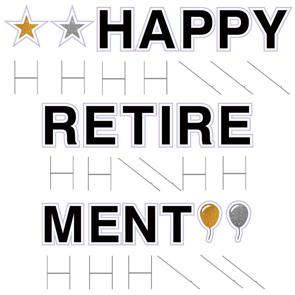 Vispronet Happy Retirement Yard Sign, 18in Sign, 4mm Corrugated Plastic Material