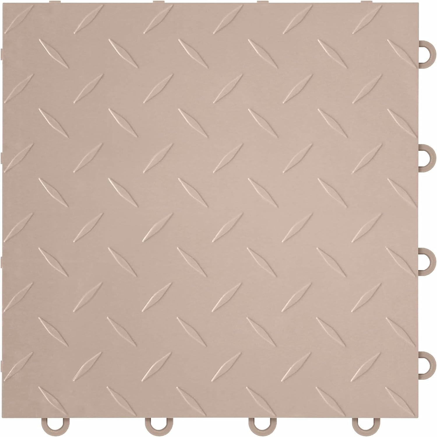 FlooringInc's Nitro 12"x12" Snap-Together Garage Flooring Tiles, Non-Slip Interlocking Plastic Garage Floor Mat, Garage Organization & Garage Storage, Diamond Pattern, Sahara Sand, 52 Tiles, 52 Sq/Ft