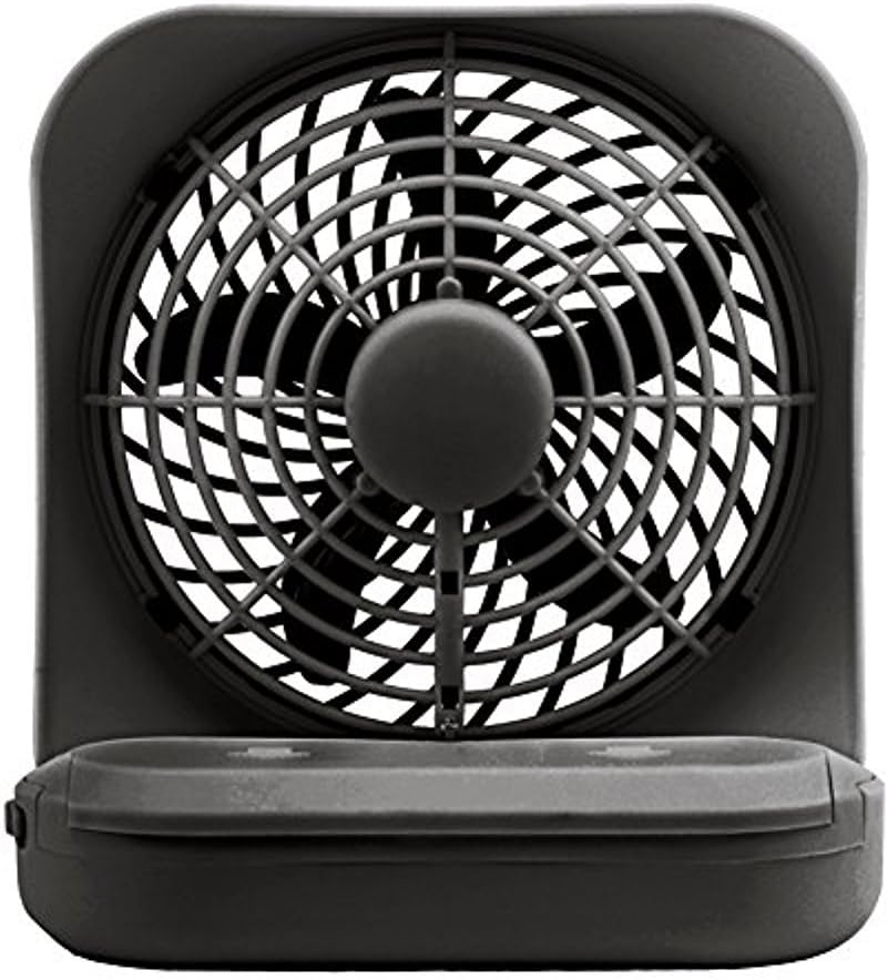 Treva 5 inch Portable Battery Powered 2 Speed Personal Desktop Fan, Black