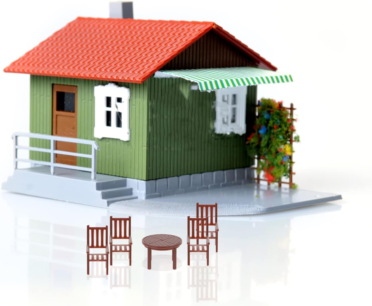 Mini Table and Chairs Dollhouse Miniature Garden Furniture Outdoor Bathroom Decorations Micro Scene Child 4 Sets