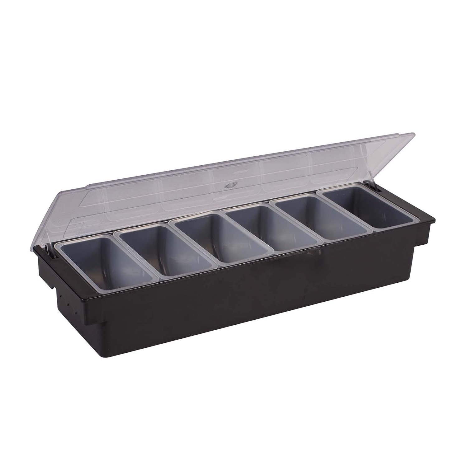 Bar Garnish Tray with Lid - Plastic - 6 Compartments barware Winco