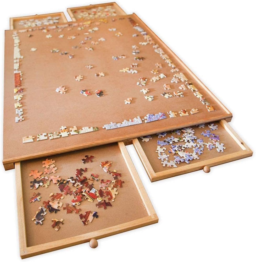 Bits And Pieces Standard 1000 Piece Puzzle Plateau w/ Storage Drawers, 30"