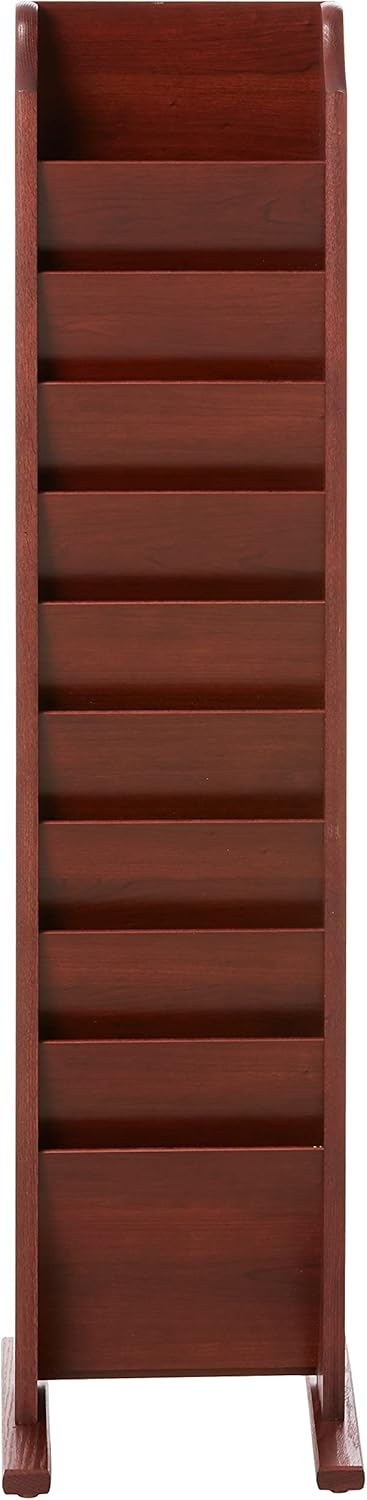 Wooden Mallet Free Standing 10 Pocket Magazine Rack in Mahogany
