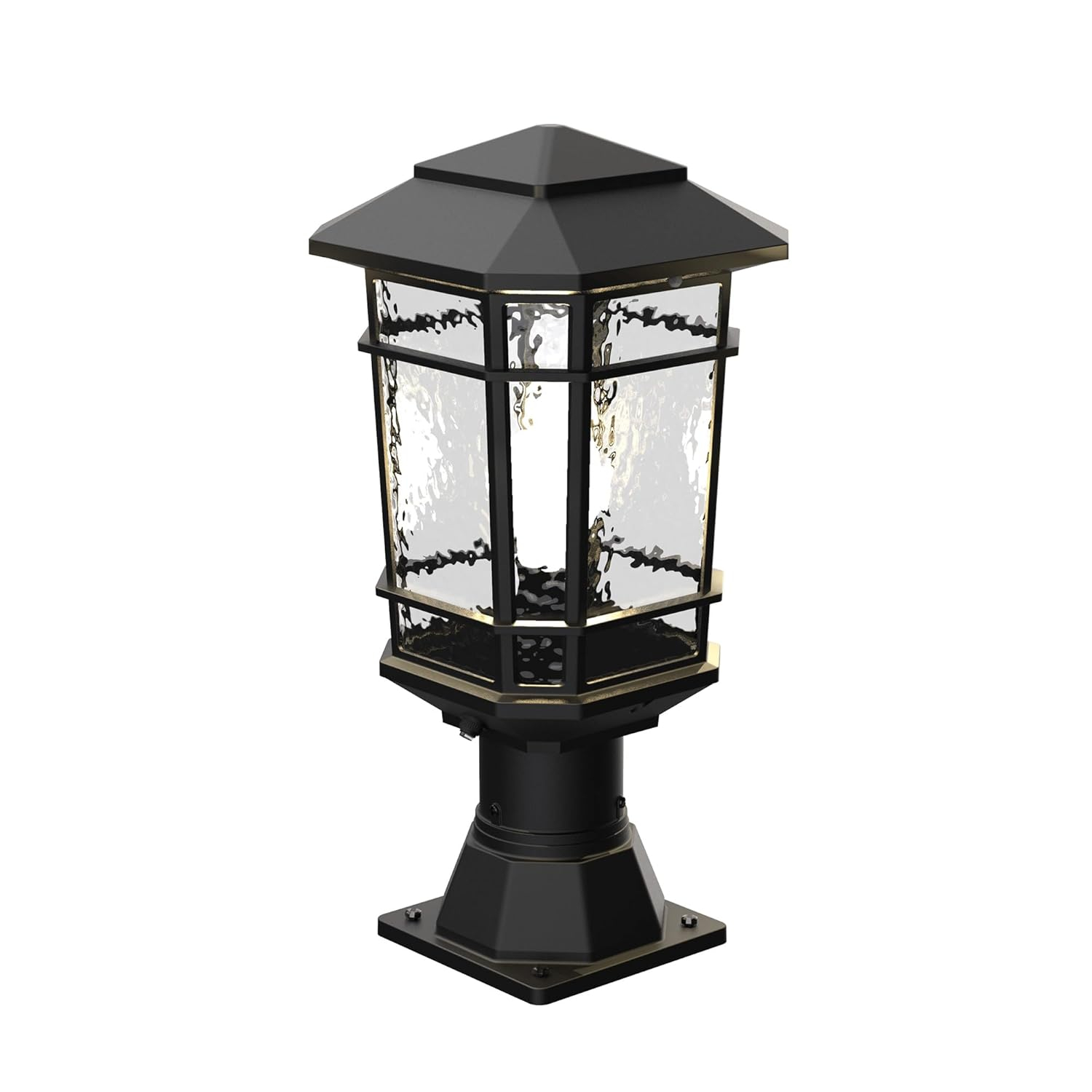 KODA Williams 18.6-in Black Craftsman Outdoor Pier mount with Dusk-to Dawn Sensor Photocell Sensor