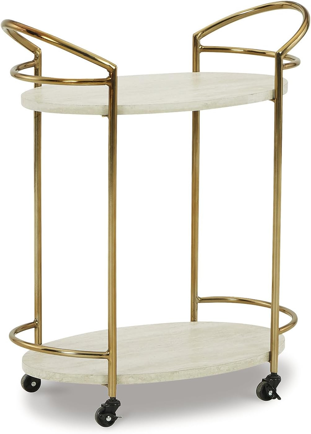 Signature Design by Ashley Casual Tarica Bar Cart  Cream/Gold Finish