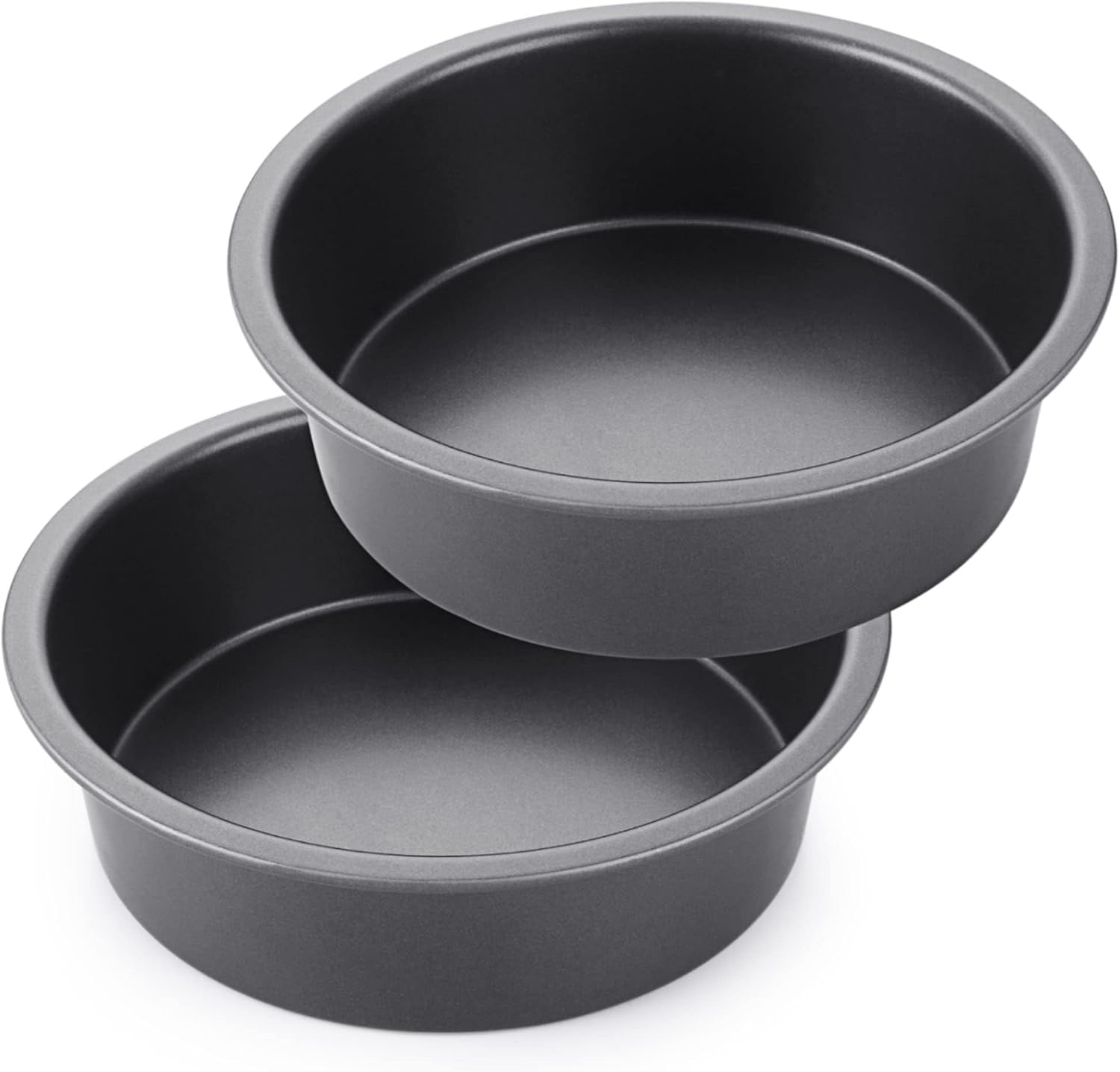 Round Cake Pan Set for Baking - 8 Inch, Nonstick Circle Cake Pans with Wider Grips, 2 Pieces Layer Cake Tin