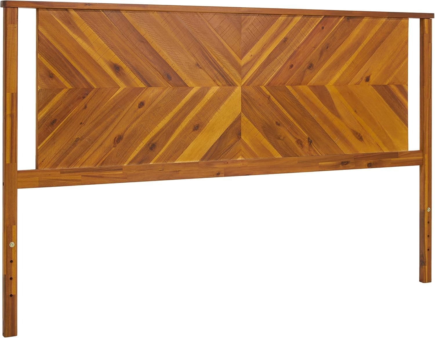King Rustic Golden Brown Acacia Wood Slat Headboard