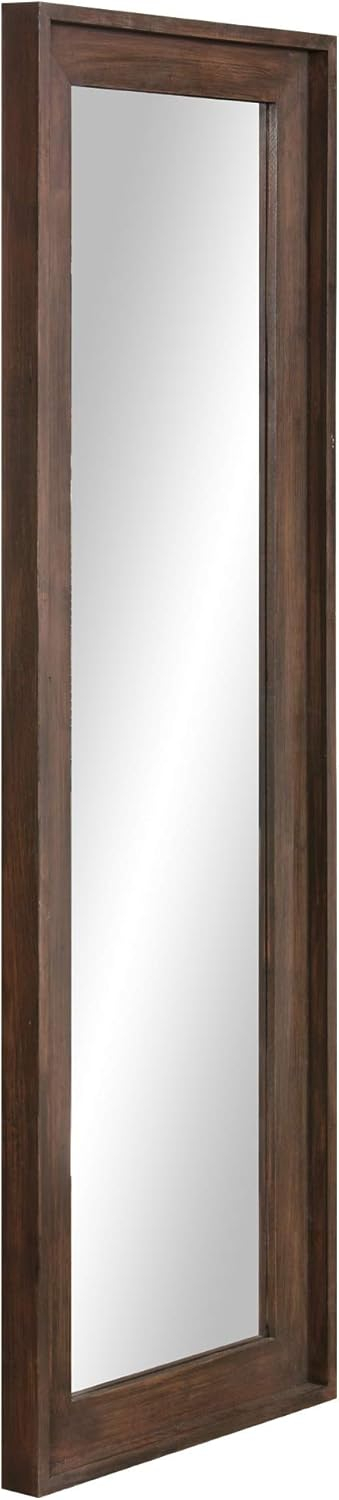 Patton Wall Decor Wood Framed Full Length Wall Mount or Leaner Mirror, 19.5" x 57", Brown