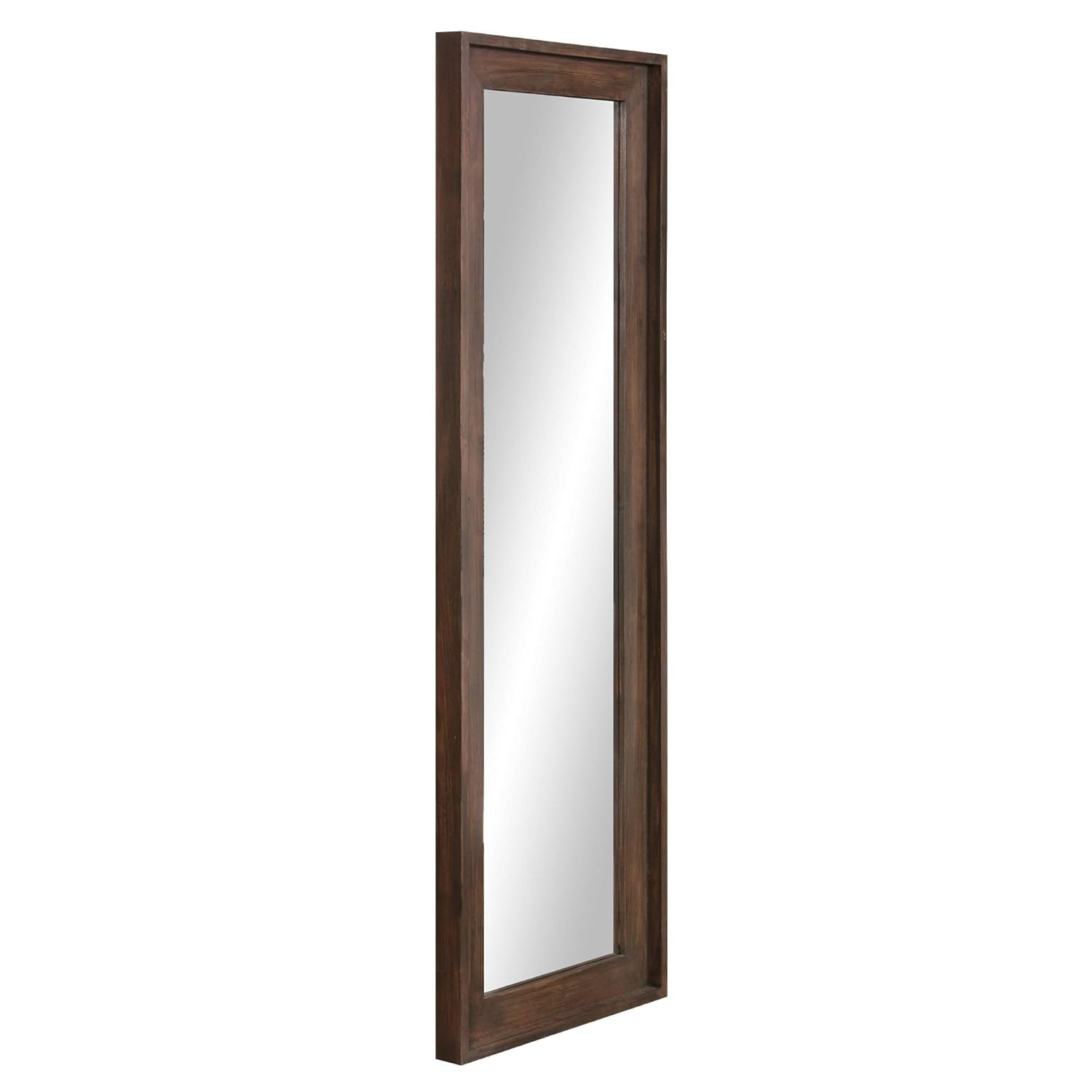 Patton Wall Decor Wood Framed Full Length Wall Mount or Leaner Mirror, 19.5" x 57", Brown