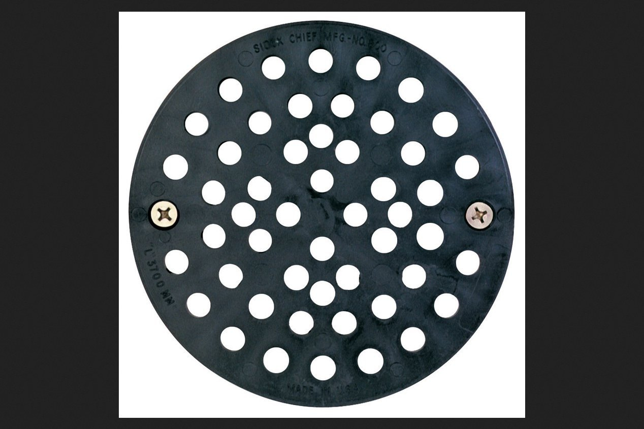 Black Round Polypropylene Floor Drain Strainer with Stainless Steel Screws