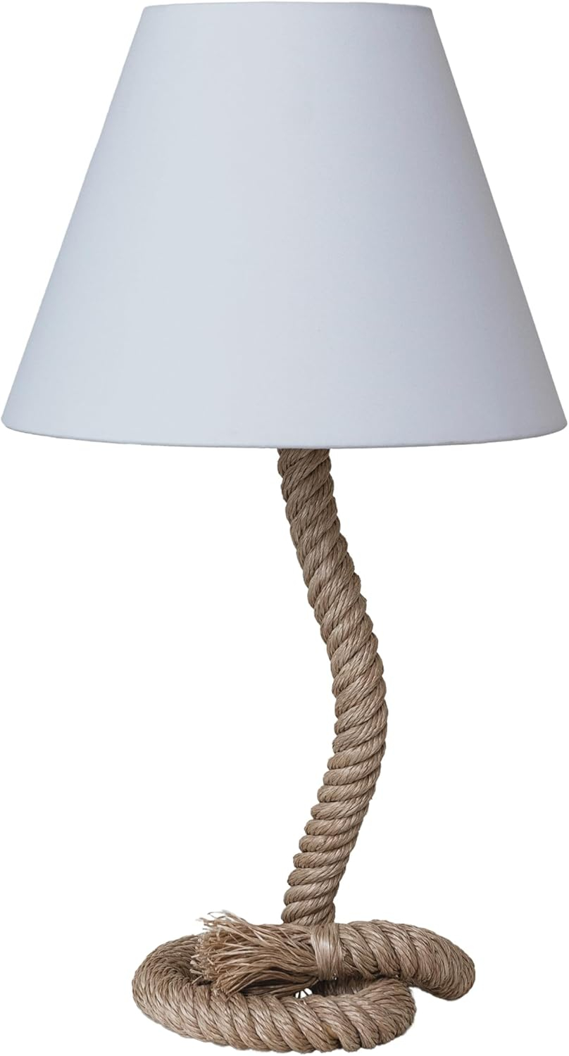 Creative Co-Op Rope Indoor and Outdoor Table Lamp, Brown