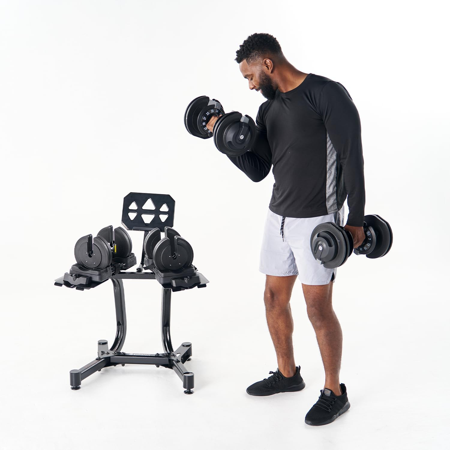 Echelon Strength Adjustable Dumbbells 752 With Stand