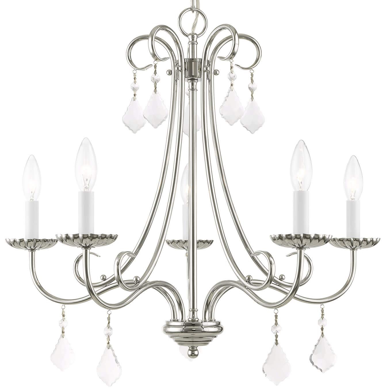 Livex Lighting 40875-05 Transitional Five Light Chandelier from Daphne Collection Finish, Polished Chrome, 22.25