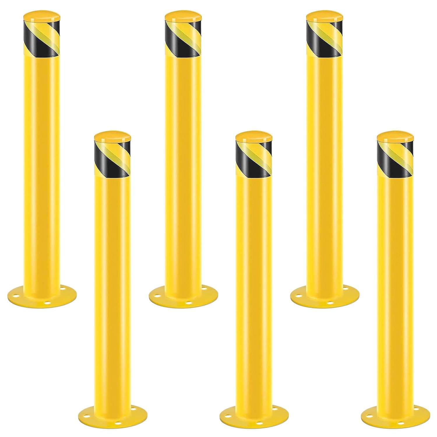 Safety Bollard Post, Steel Bollards,Parking Bollard, Yellow Powder Coated Safety Parking Barrier Post, for Traffic Sensitive Areas (2, 36"H*4.5"D)