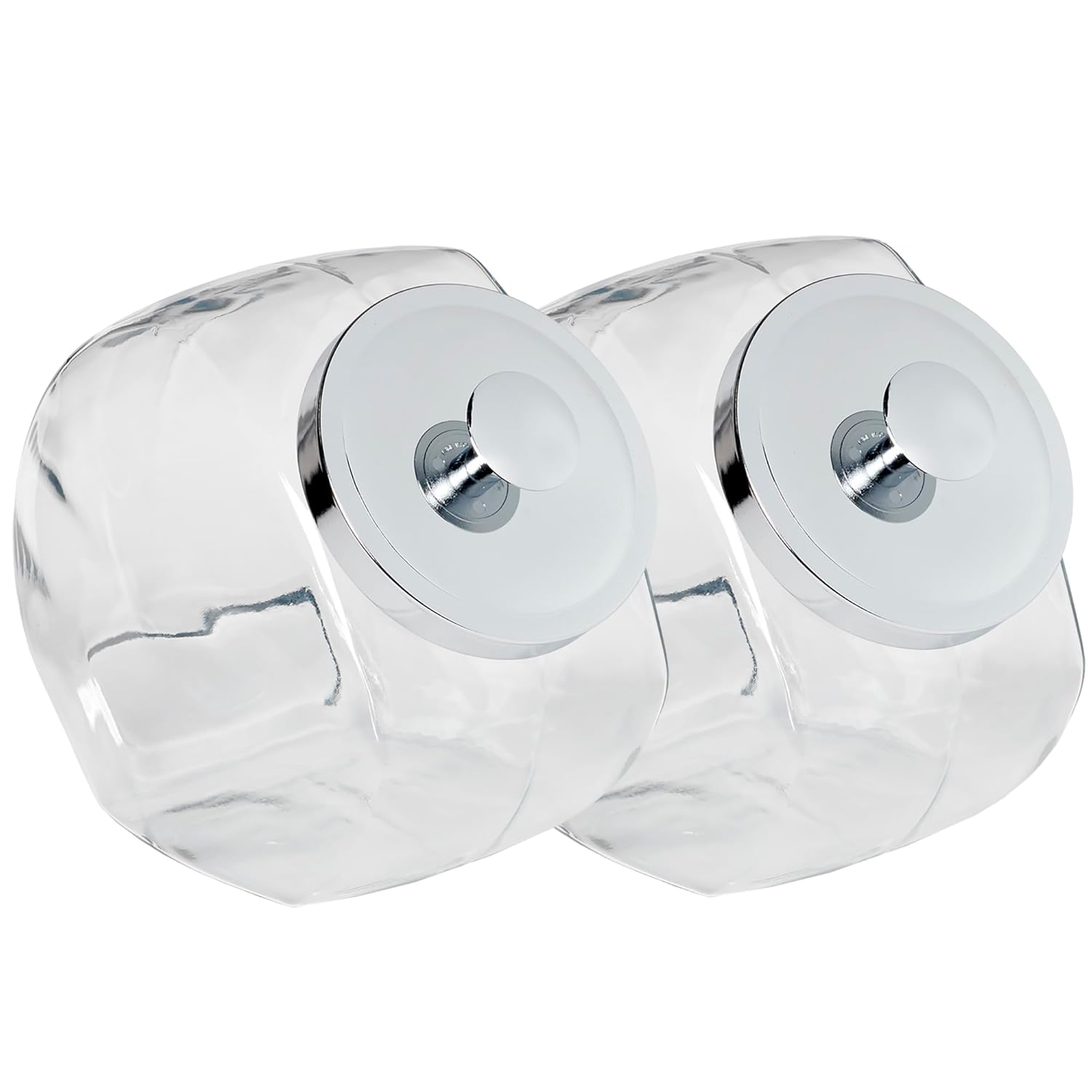 Anchor Hocking 1-Gallon Penny Candy Jar with Chrome Lid Food Storage, 2 Pack Set