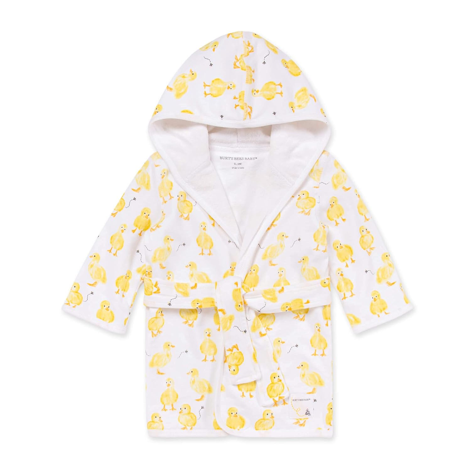 Organic Cotton Baby Hooded Robe with Little Ducks Print
