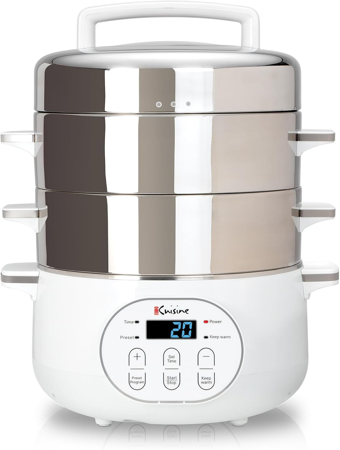 Stainless Steel 8.5 Qt Electric Food Steamer with LCD Display