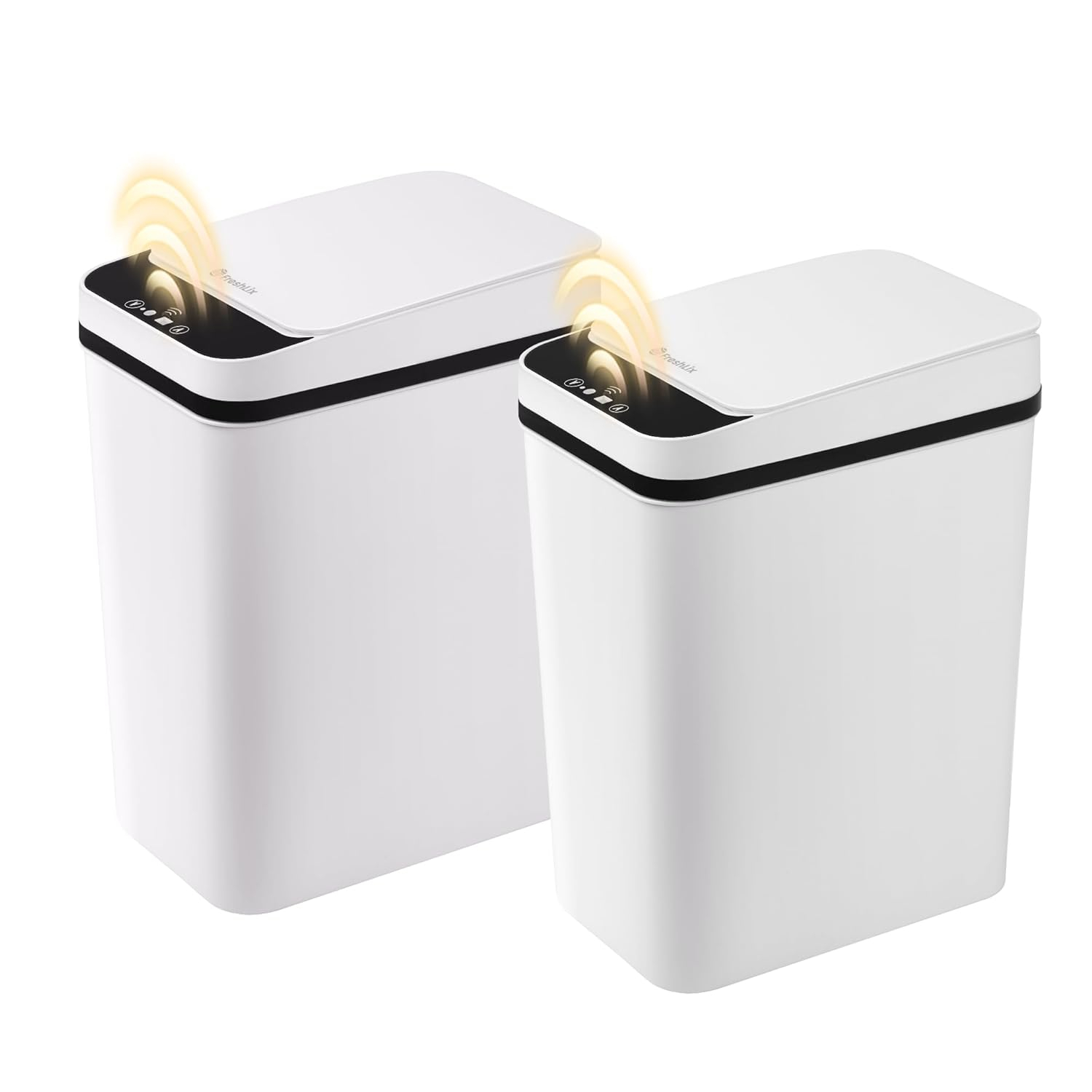 2 Pack Automatic Bathroom Trash Can 2.6 Gallon Smart Touchless Motion Sensor Trash Can with Lid Electric Waterproof Narrow Small Garbage Bin