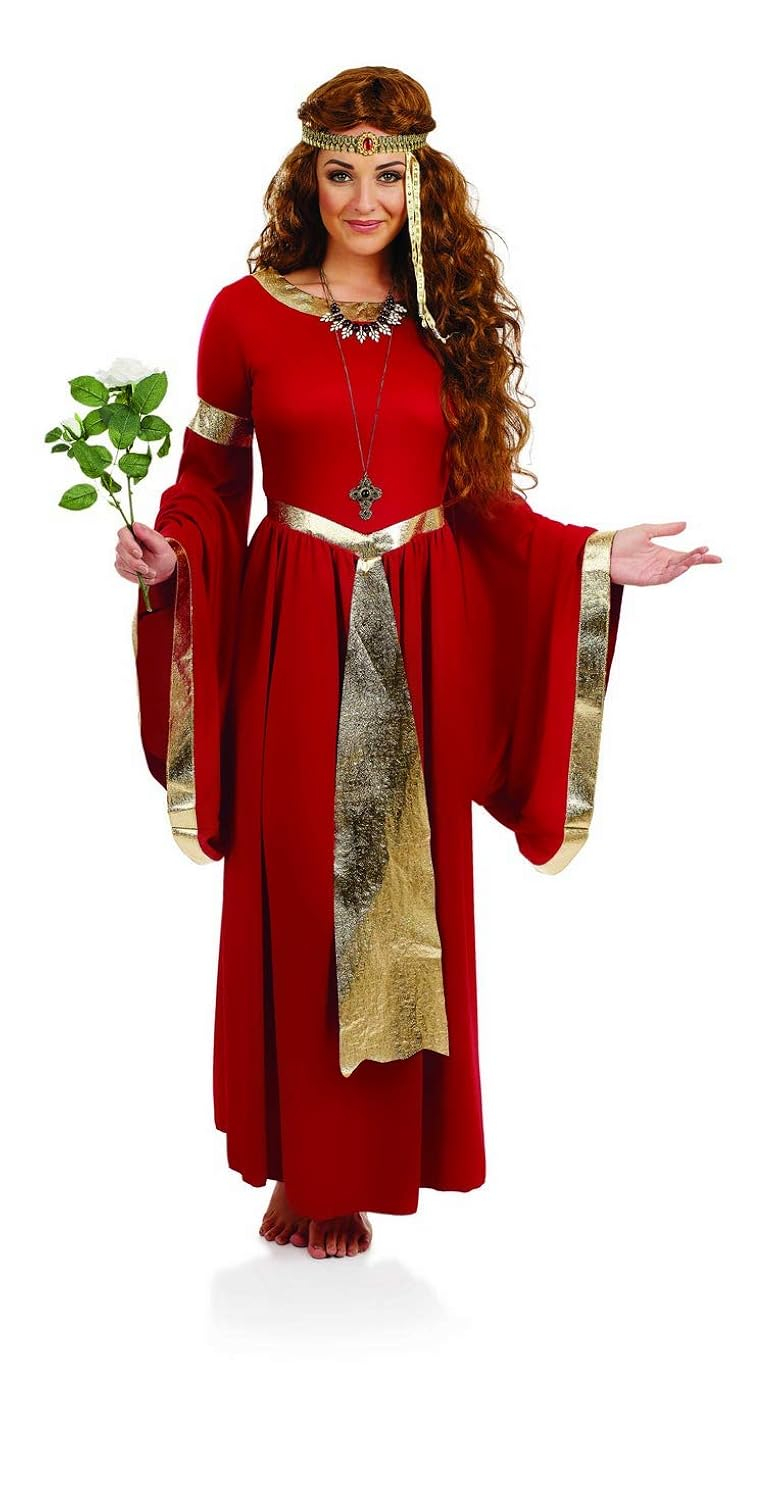 Fun Shack Womens Renaissance Princess Costume Medieval Lady Maiden Fancy Dress Halloween Red XL