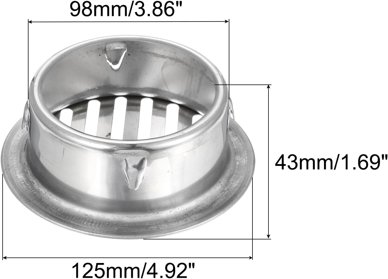 Uxcell Floor Drain Cover,, 4.8 Inch Stainless Steel Anti Block Drain Cover for Outdoor Bathroom Kitchen, 98 Flat Mouth