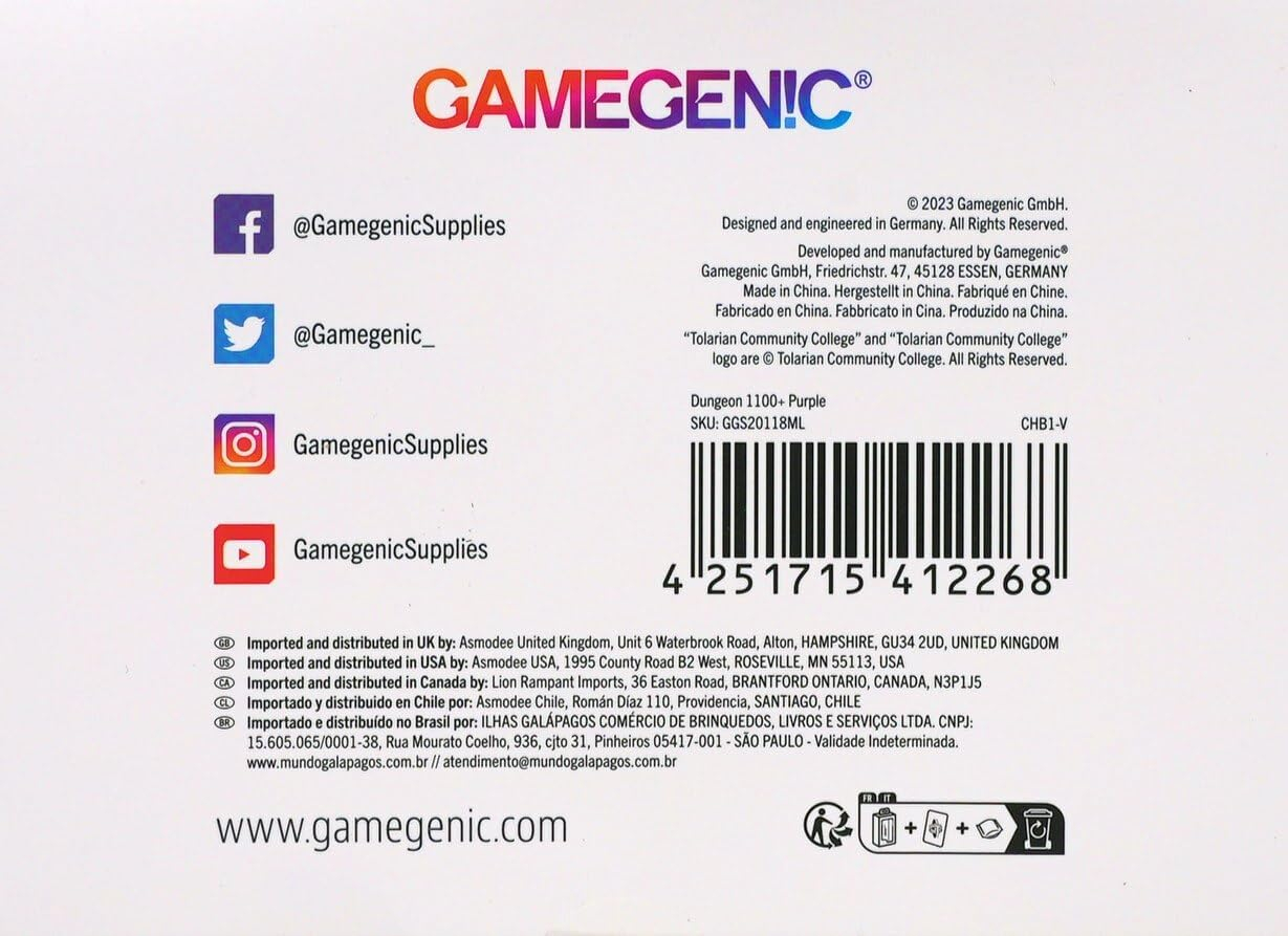 GameGenic Dungeon 1100+ Card Convertible Deck Box: Purple