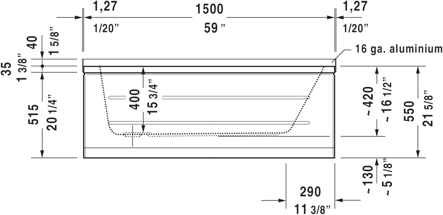 D-Code 59" x 30" Drop In Soaking Bathtub