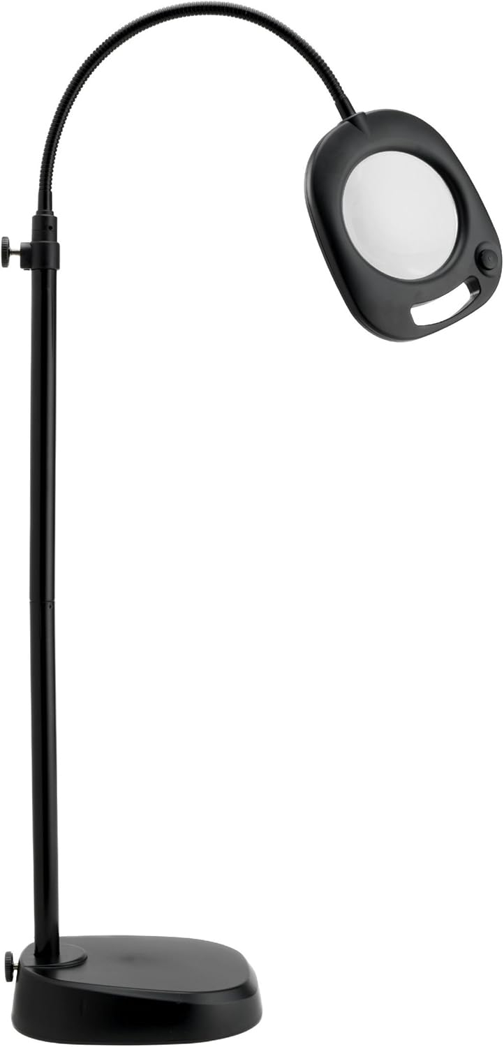 Daylight Naturalight LED 5" Floor Magnifying Light-Black