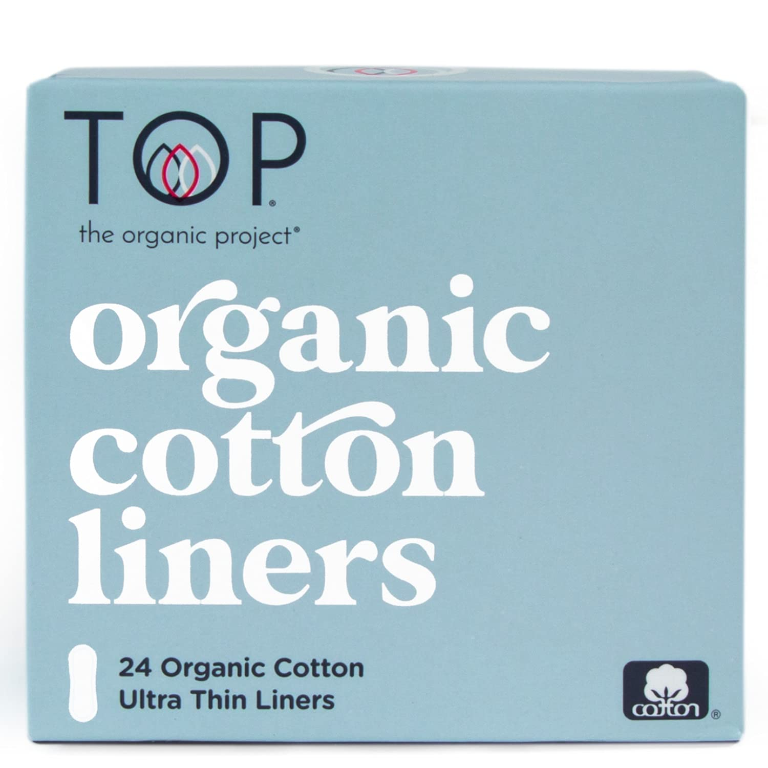 Organic Cotton Ultra Thin Panty Liners, Fragrance-Free, 24 Count