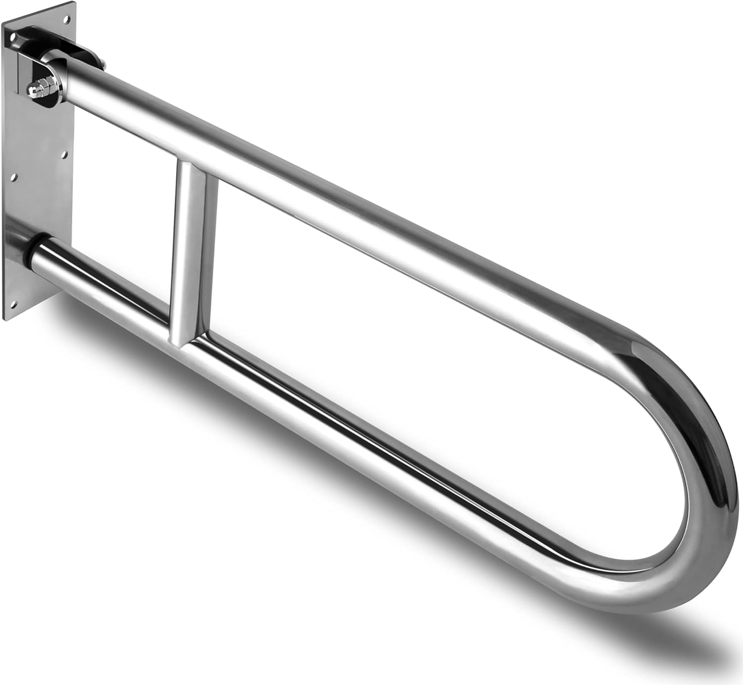 Huart Grab Bars for Bathroom, Stainless Steel Flip-Up Shower Grab Bar, Elderly, Handicapped, 24 in