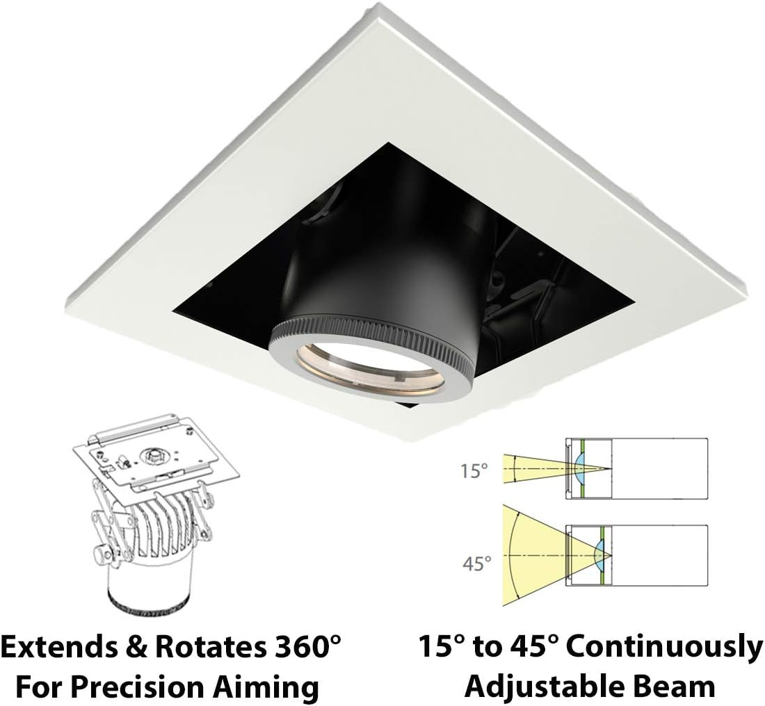 WAC Lighting MT-4115L-927-WTWT Silo LED Multiple Single New Construction Non-IC Airtight Housing with Light Engine and Invisible Trim Housing & LED, White