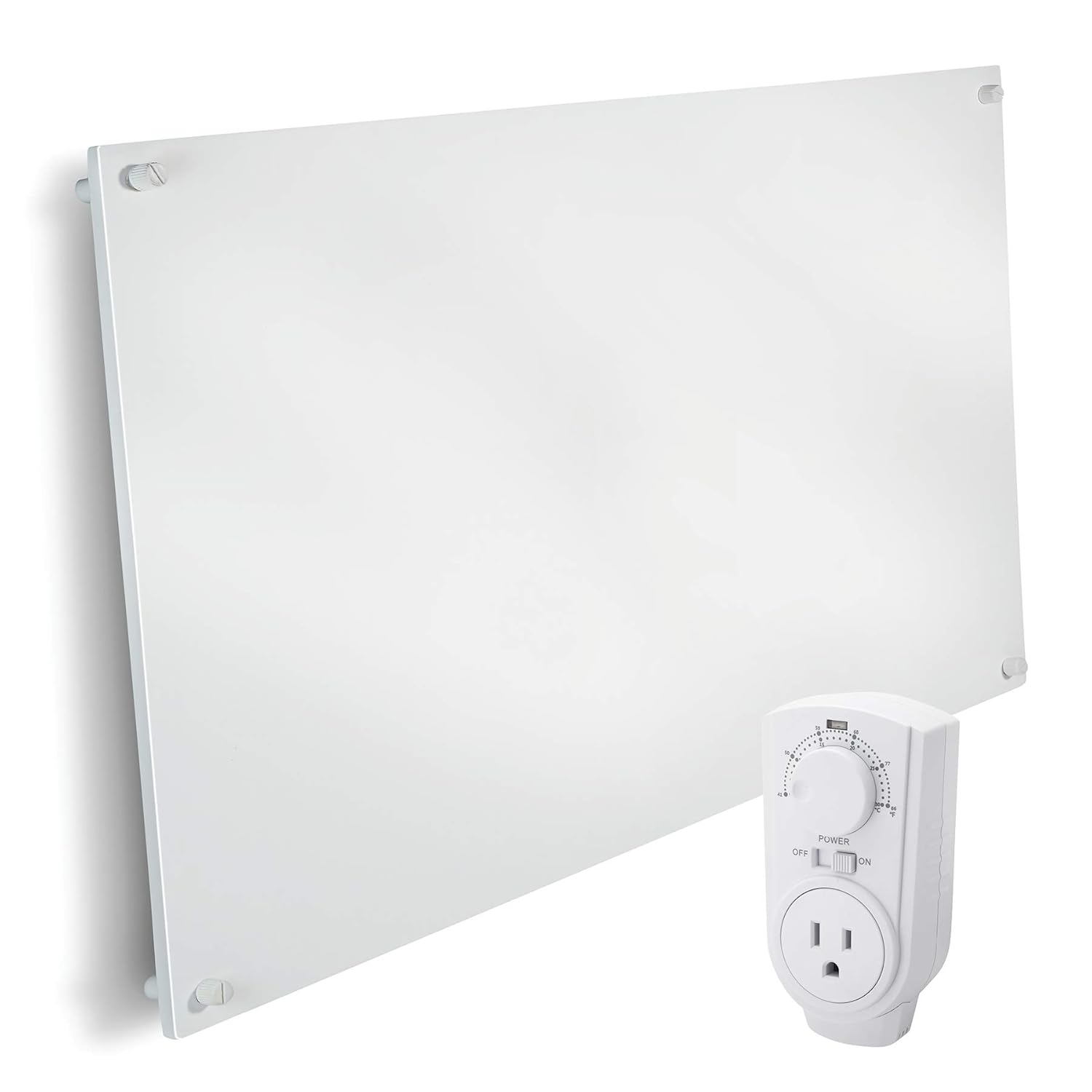 White Electric Wall Heater with Thermostat and Convection