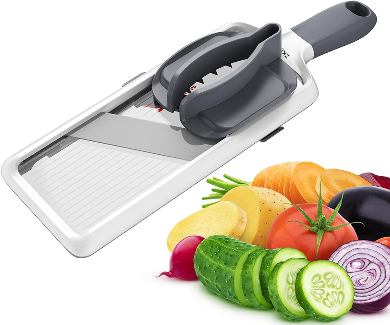 Versatile Handheld Mandoline Slicer - Adjustable Stainless Steel Blade, Ergonomic Grip, Enhanced Safety, Easy to Clean, Perfect for Quick and Precise Slicing of Fruits & Vegetables