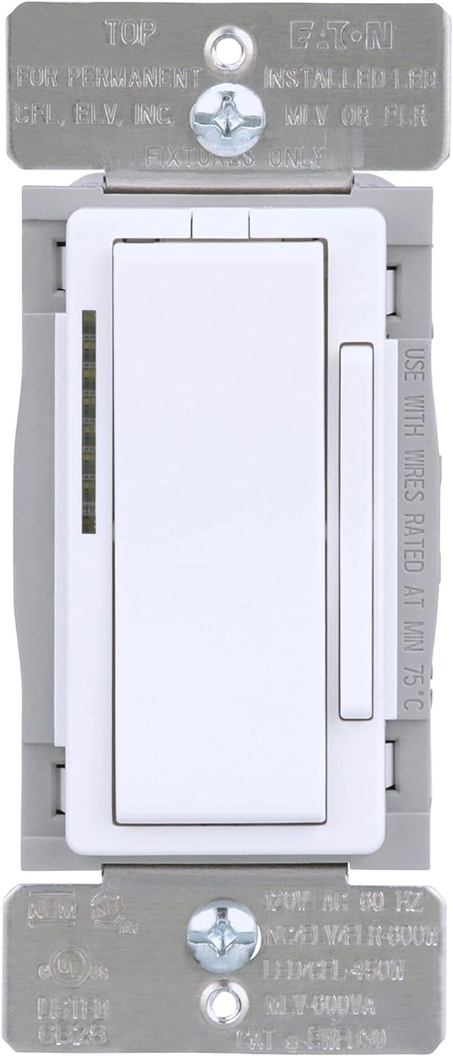 Eaton EWFD30-W-BX-T Wi-Fi Smart Universal Dimmer Works with Hey Google and Alexa, White