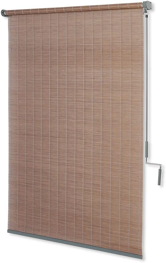 Coolaroo Bamboo Outdoor Roller Shade, 4' x 6'; Teak