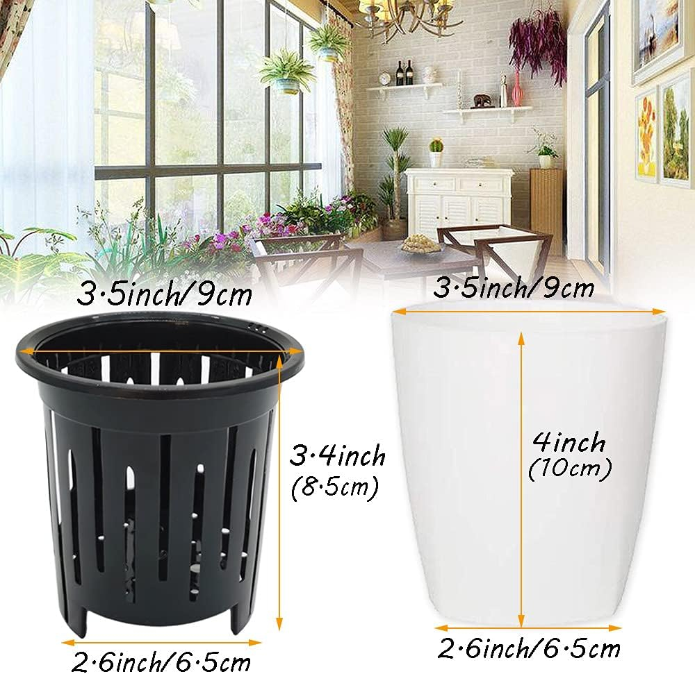 Haawooky 12 PCS Self Watering Plastic Planter,4 Inch Plastic Flower Plant Pot with Inner Pot,Self Watering Planter White Flower Pot for Herbs,Flowers,All House Plants,Succulents