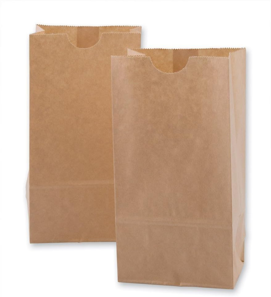 Extra Small Brown Paper Bags 3 x 2 x 6" party favors, Paper Lunch Bags, Grocery Bag, wedding favor bags kraft bags (BROWN, 100 PACK)
