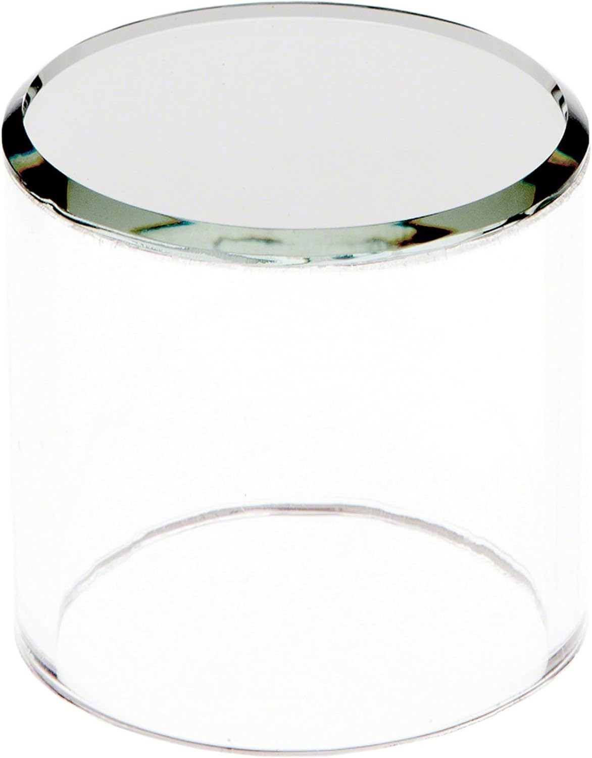 Plymor Clear Acrylic Cylinder Display Riser with Mirror Top, 2" H x 2" D