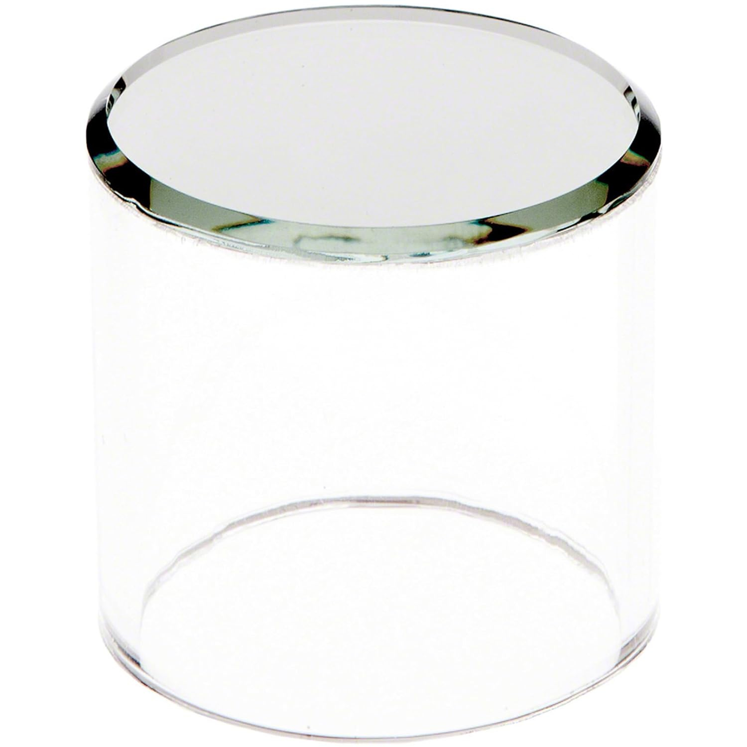 Plymor Clear Acrylic Cylinder Display Riser with Mirror Top, 2" H x 2" D