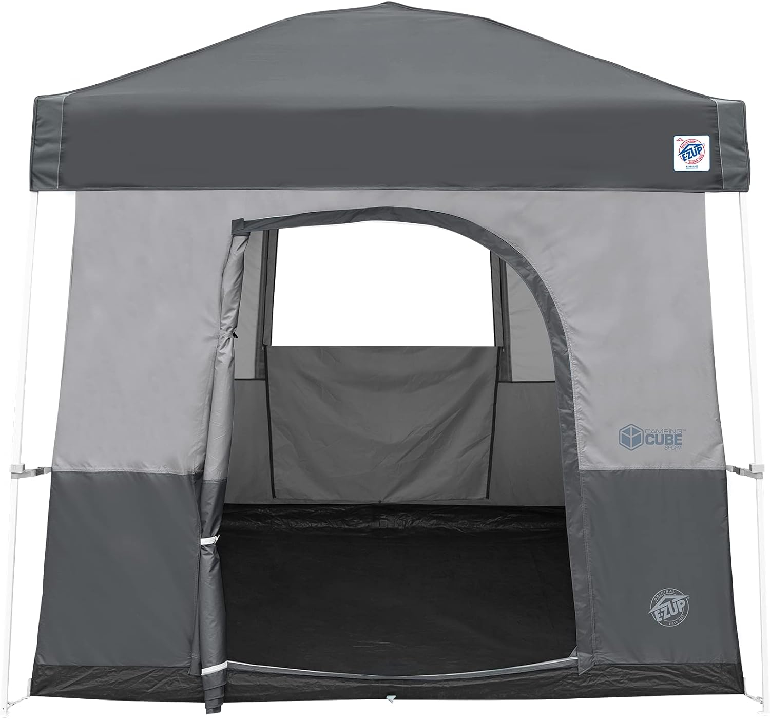 Gray and White 5-Person Pop Up Camping Tent with Aluminum Poles