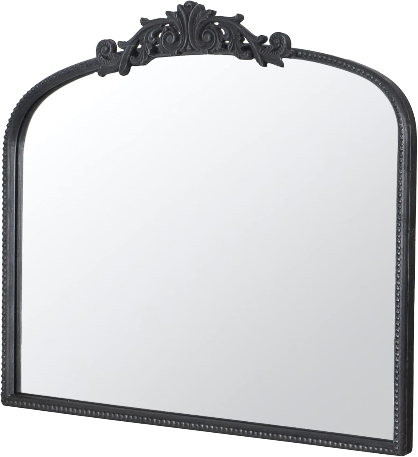 A&B Home Arched Vertical Mirror-Wall Mirror with Black Metal Frame,40"x31" Large Arch Mirror for Bathroom Bedroom Living Room