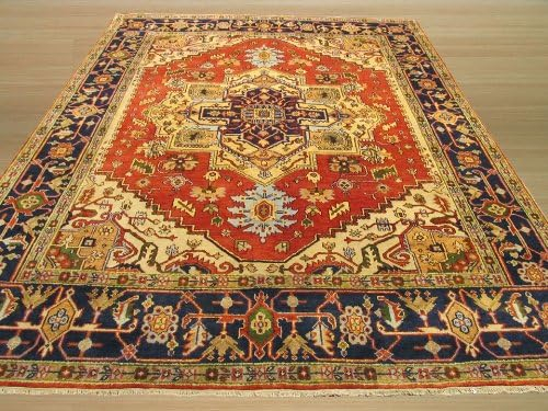 EORC Rust Hand-Knotted Wool Traditional Oriental Rug - Timeless Elegance and Luxurious Craftsmanship
