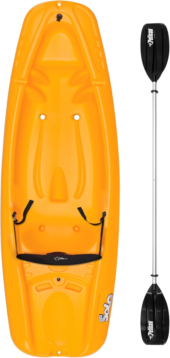 Pelican - Solo - Sit-on-top Kayak- For Kids Kayak - Paddle Included - 6 ft Mango
