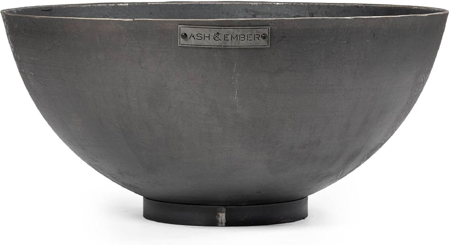 Ash & Ember 42" Hemisphere Fire Pit, Wood Burning Backyard Fireplace, Round Flat Flanged Base, Cast Iron Patina Fire Bowl, Portable Outdoor Firepit Ideal for Backyard Parties and Camping