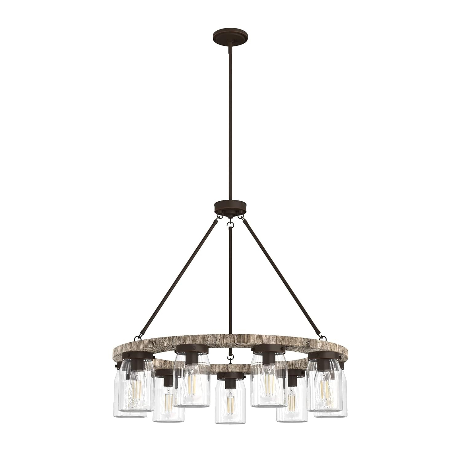 Devon Park Onyx Bengal 9-Light Bronze Wagon Wheel Chandelier
