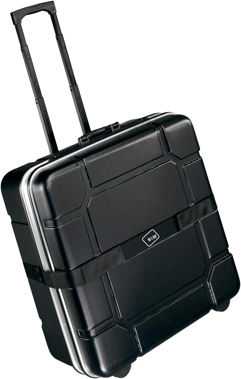 B&W International Foldon Hard Shell, Travel Bicycle Case for Folding Bikes, Black