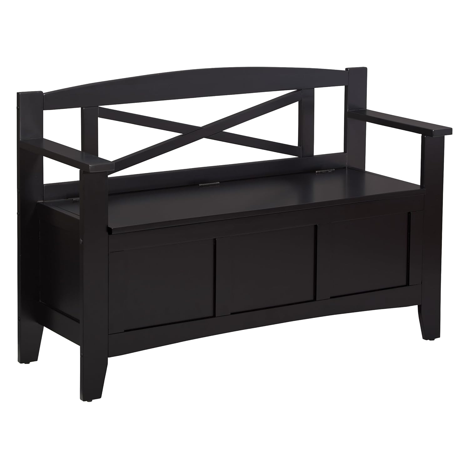 OSP Home Furnishings Metro Solid Wood  Entry Way Bench in Black