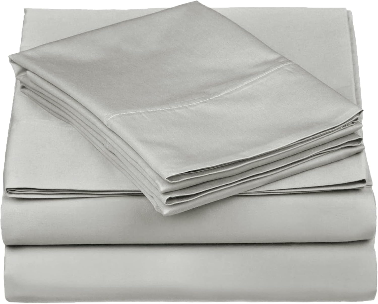 Superior Egyptian Cotton 530 Thread Count Bed Sheet Set, Queen, Platinum